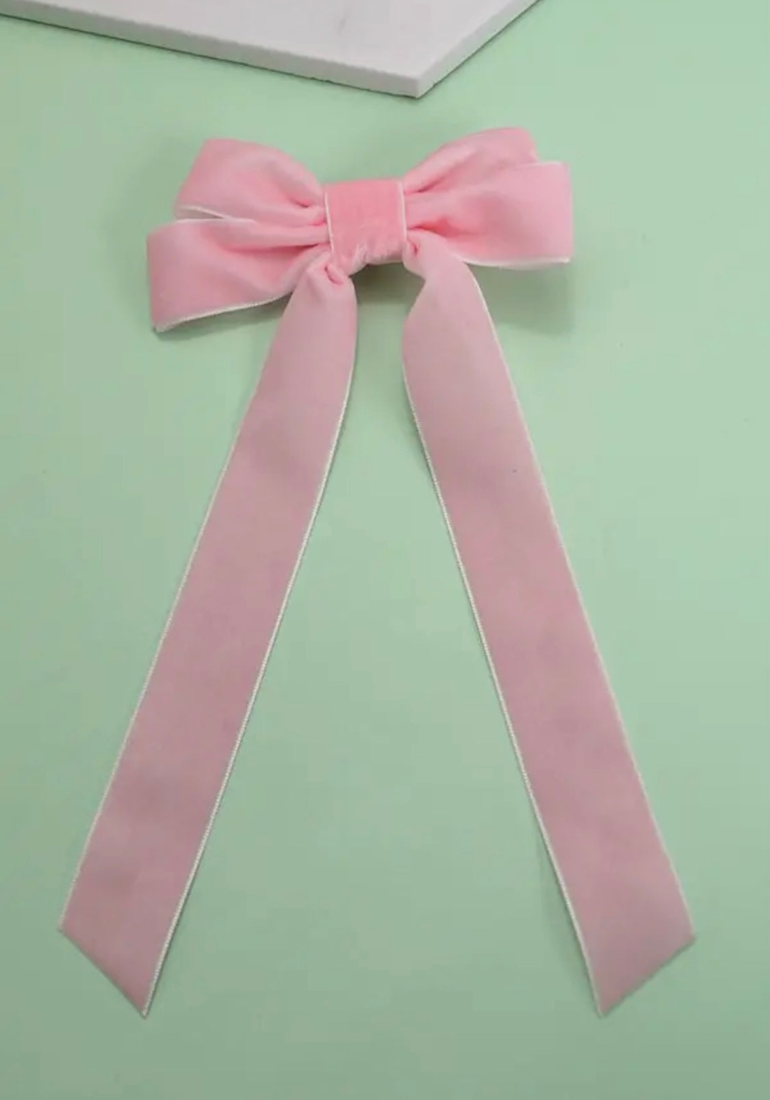 Pink Velvet Bow (Alligator Clip)